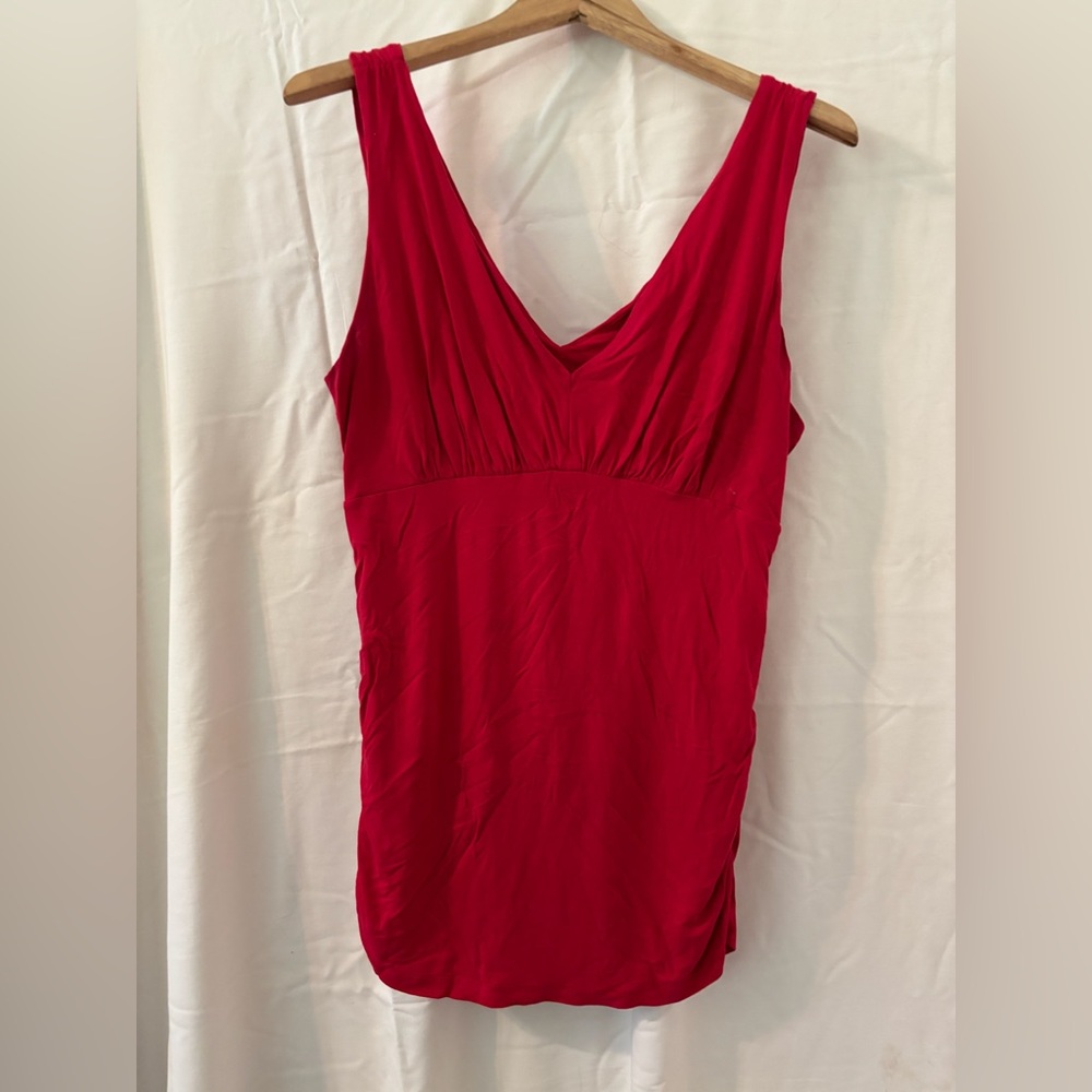 CAbi Roman deep V Red Tank Top